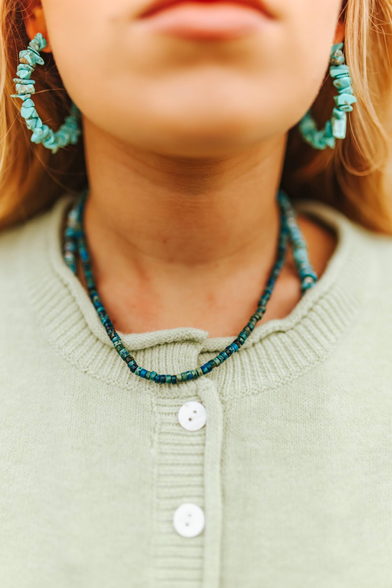 Handmade Turquoise Rondelle Choker