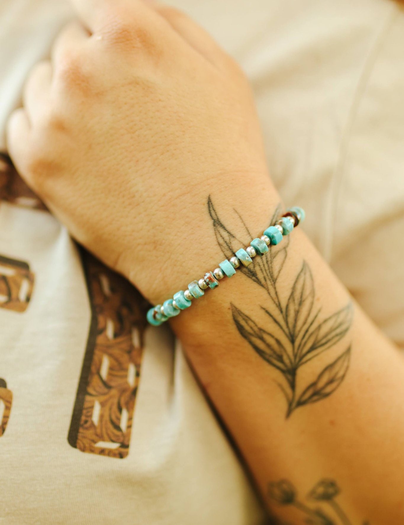 Handmade Turquoise Stretch Bracelet