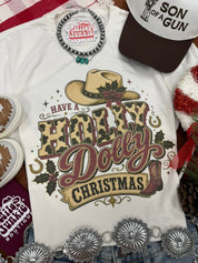Have A Holly Dolly Christmas Graphic TeeNaturalS