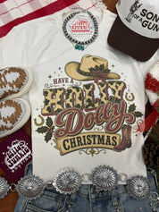 Have A Holly Dolly Christmas Graphic TeeNaturalS