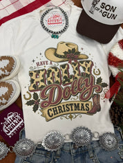 Have A Holly Dolly Christmas Graphic TeeNaturalS