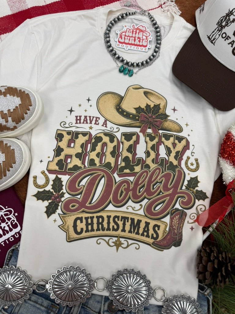 Have A Holly Dolly Christmas Graphic TeeNaturalS