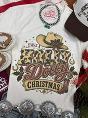 Have A Holly Dolly Christmas Graphic TeeNaturalS
