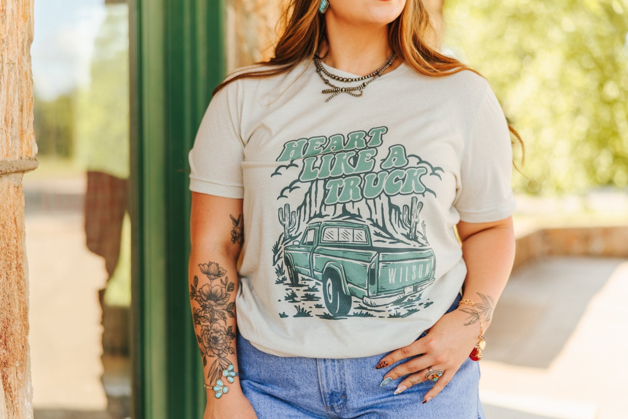 Heart Like A Truck Graphic TeeTurquoiseS