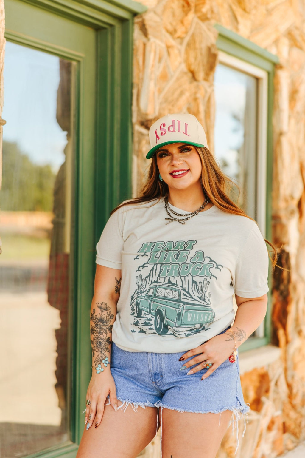 Heart Like A Truck Graphic TeeTurquoiseS