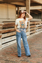 Hell I Won't Vintage Cowboy Graphic TeeNaturalS
