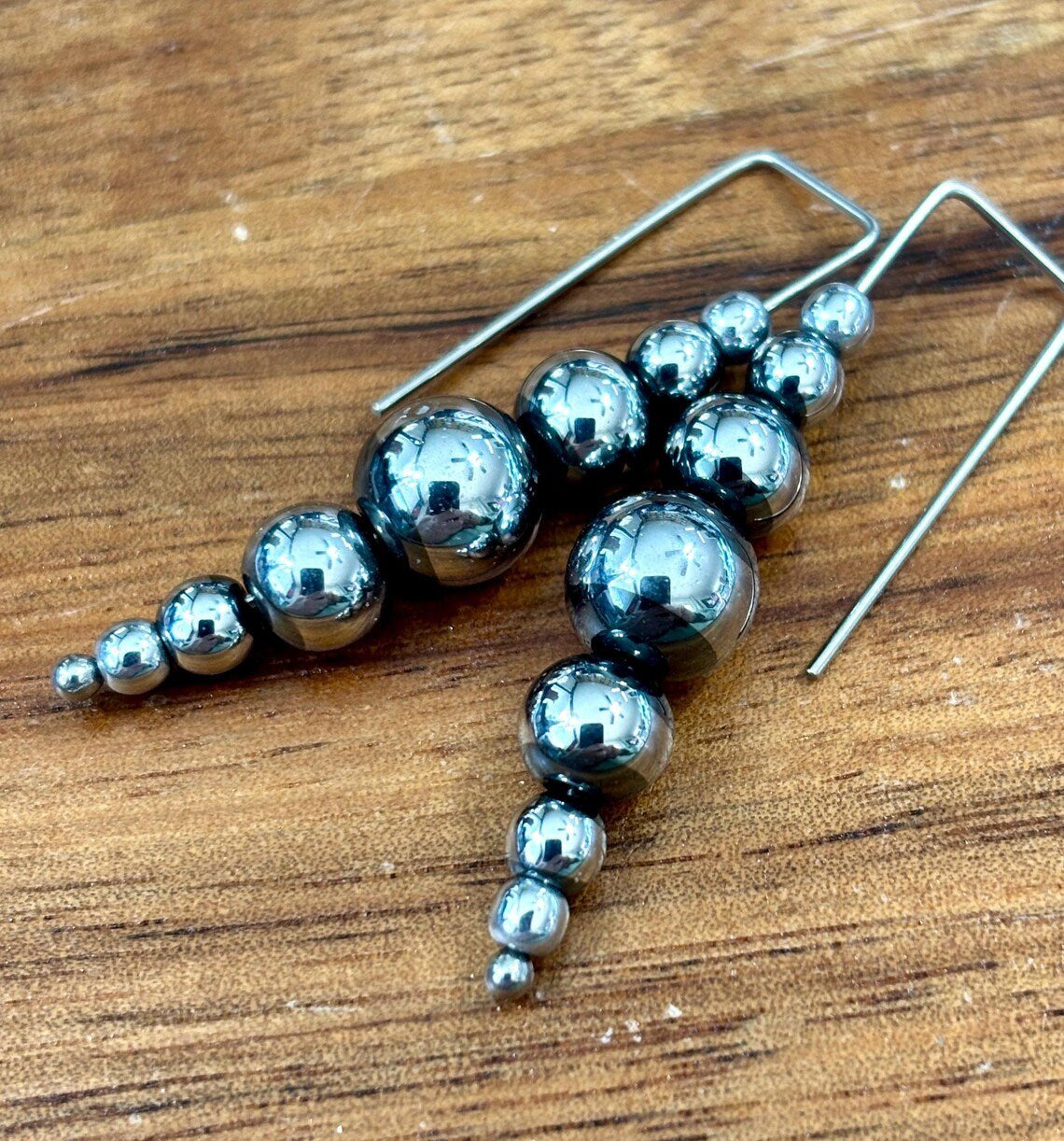 Hematite Horizon Dangle Earrings