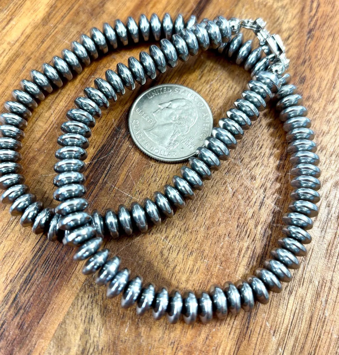 Hematite Ridge Saucer Beaded Choker