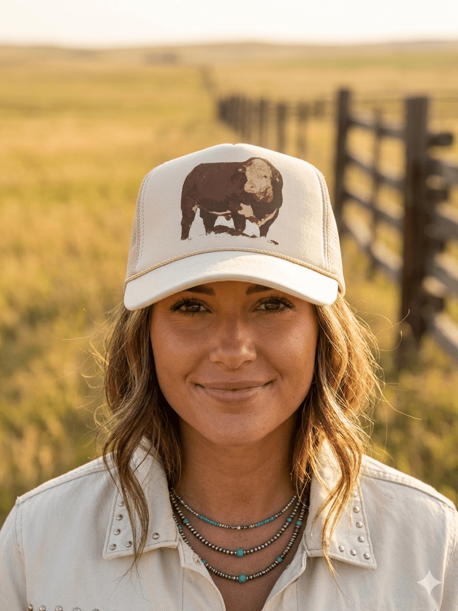 Hereford Bull Trucker HatKhaki