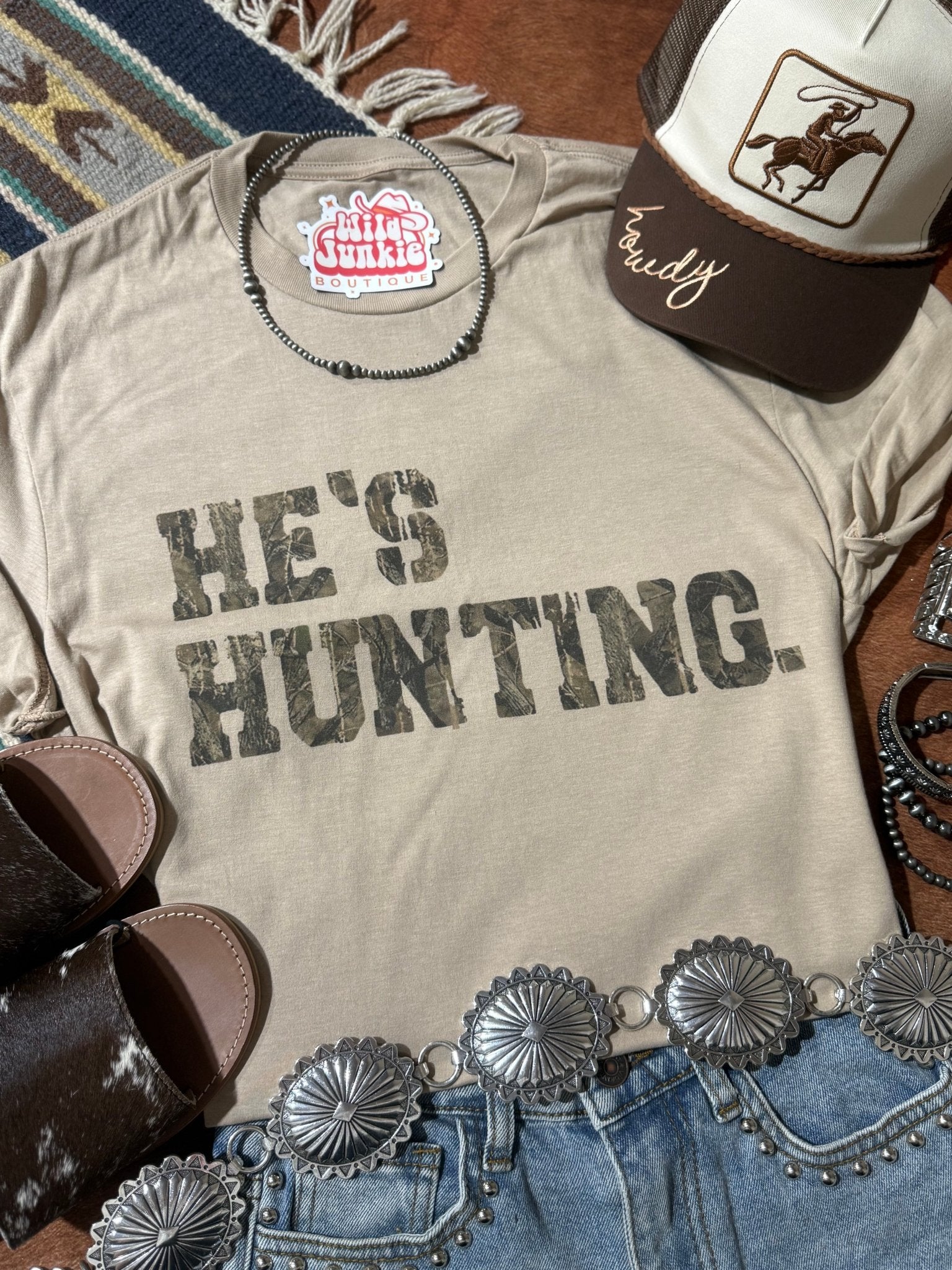 He's Hunting Graphic TeeTanS
