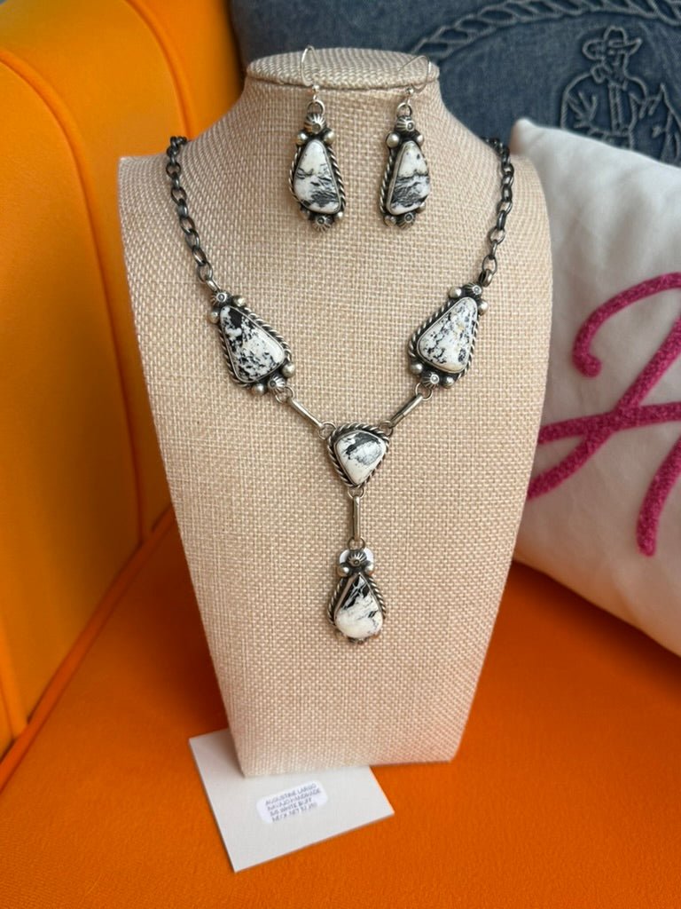 High Desert White Buffalo Necklace & Earrings Set