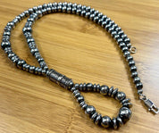 High Plains Hematite Pearl Lariat Necklace