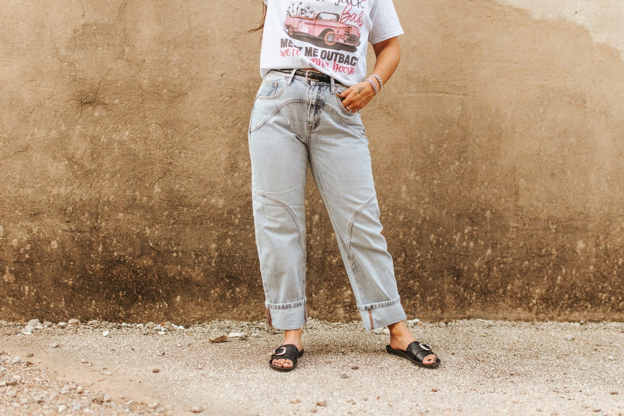 High Rise Barrel Cuff Jeans1
