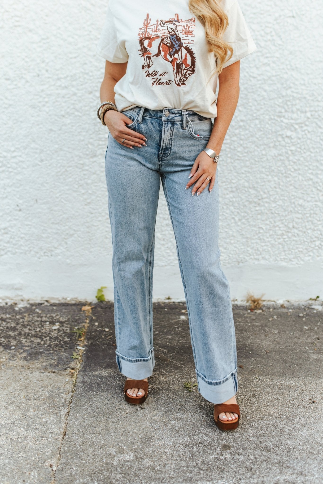 High-Rise Cuffed Wide Leg Jeans24