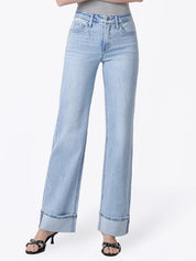 High-Rise Cuffed Wide Leg Jeans24