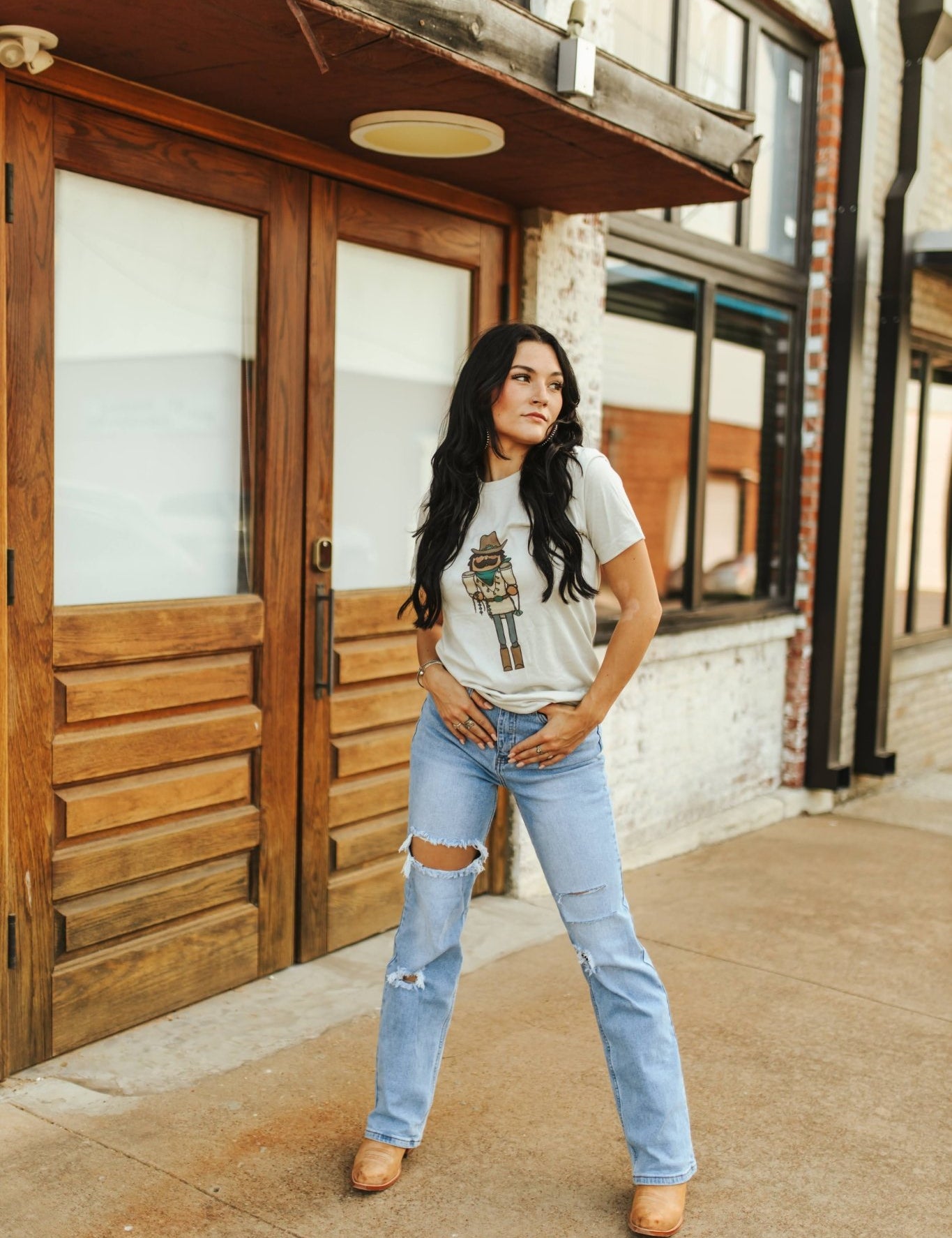 High Waisted Distressed Wide Leg Jeans0