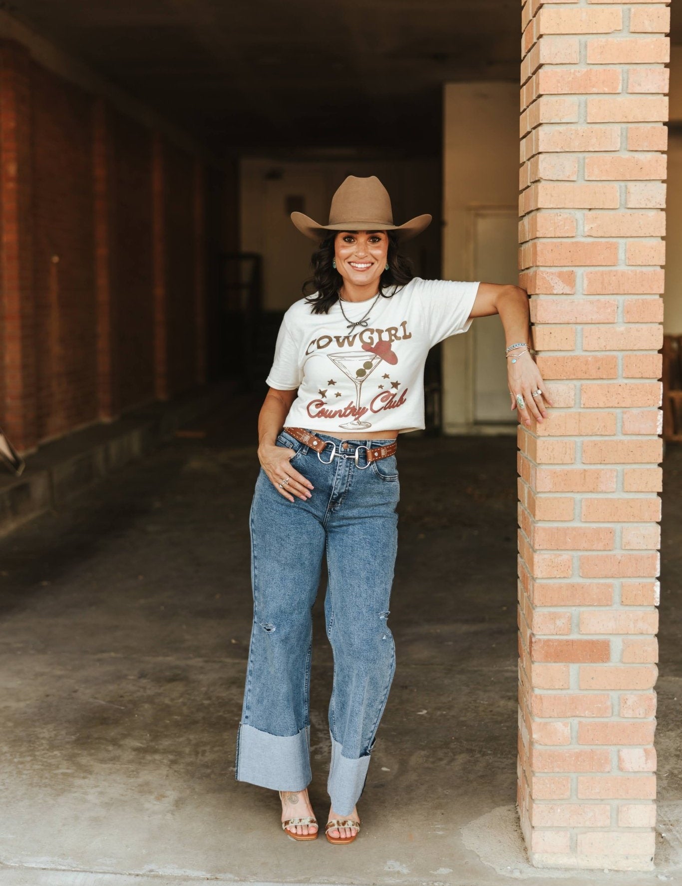 High Waisted Folded Hem Jeans1