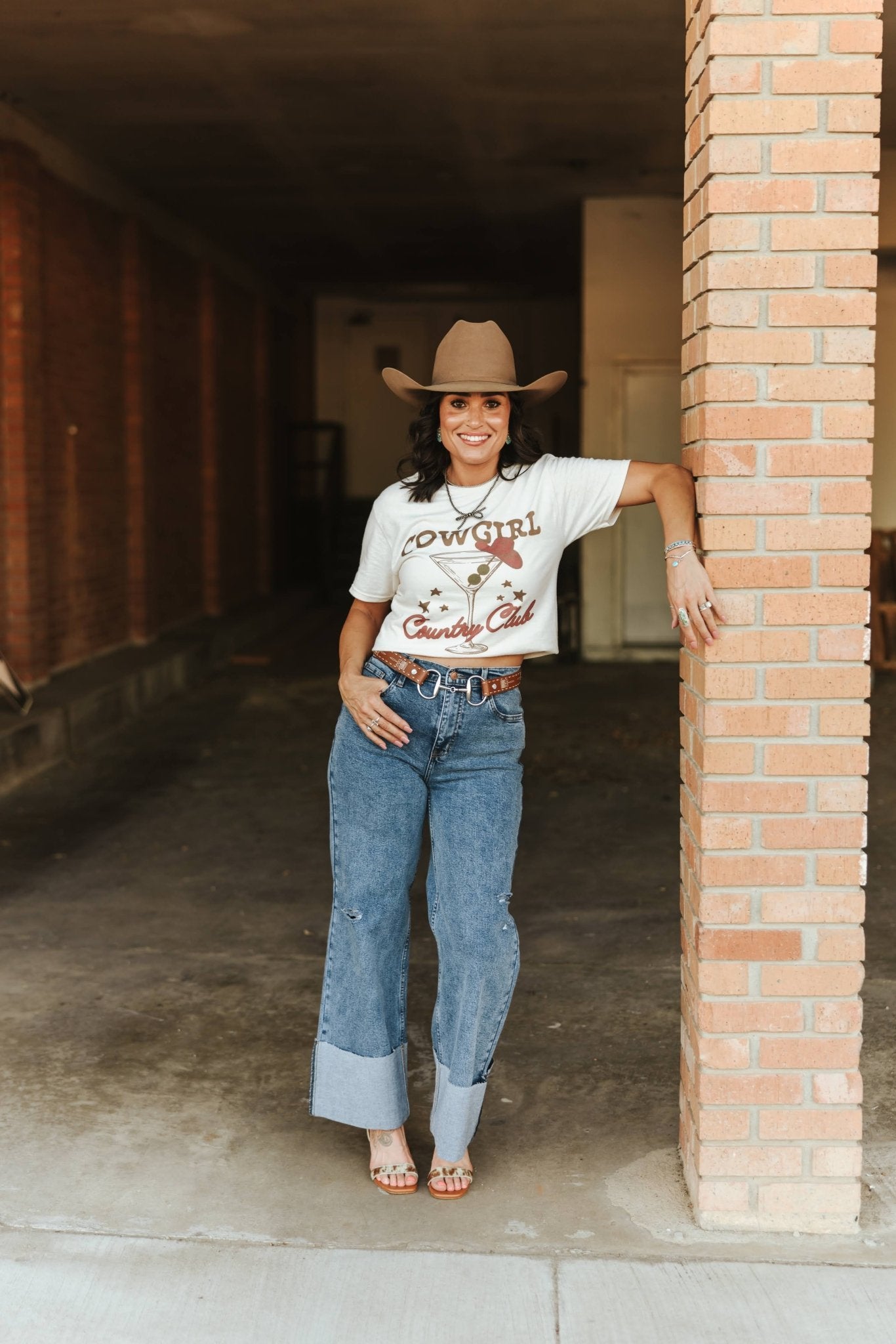 High Waisted Folded Hem Jeans1