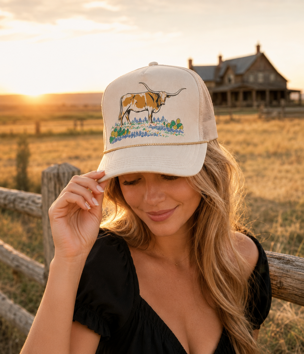 Hill Country Longhorn Trucker Hat