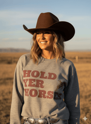 Hold Yer Horses Graphic SweatshirtOxfordS