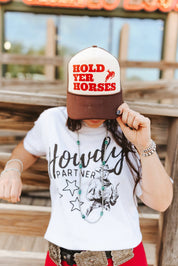 Hold Yer Horses Trucker HatBrown & Tan