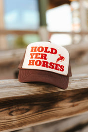Hold Yer Horses Trucker HatBrown & Tan