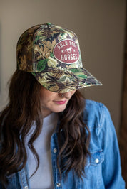 Hold Your Horses Patch Tree Camo Trucker Hat