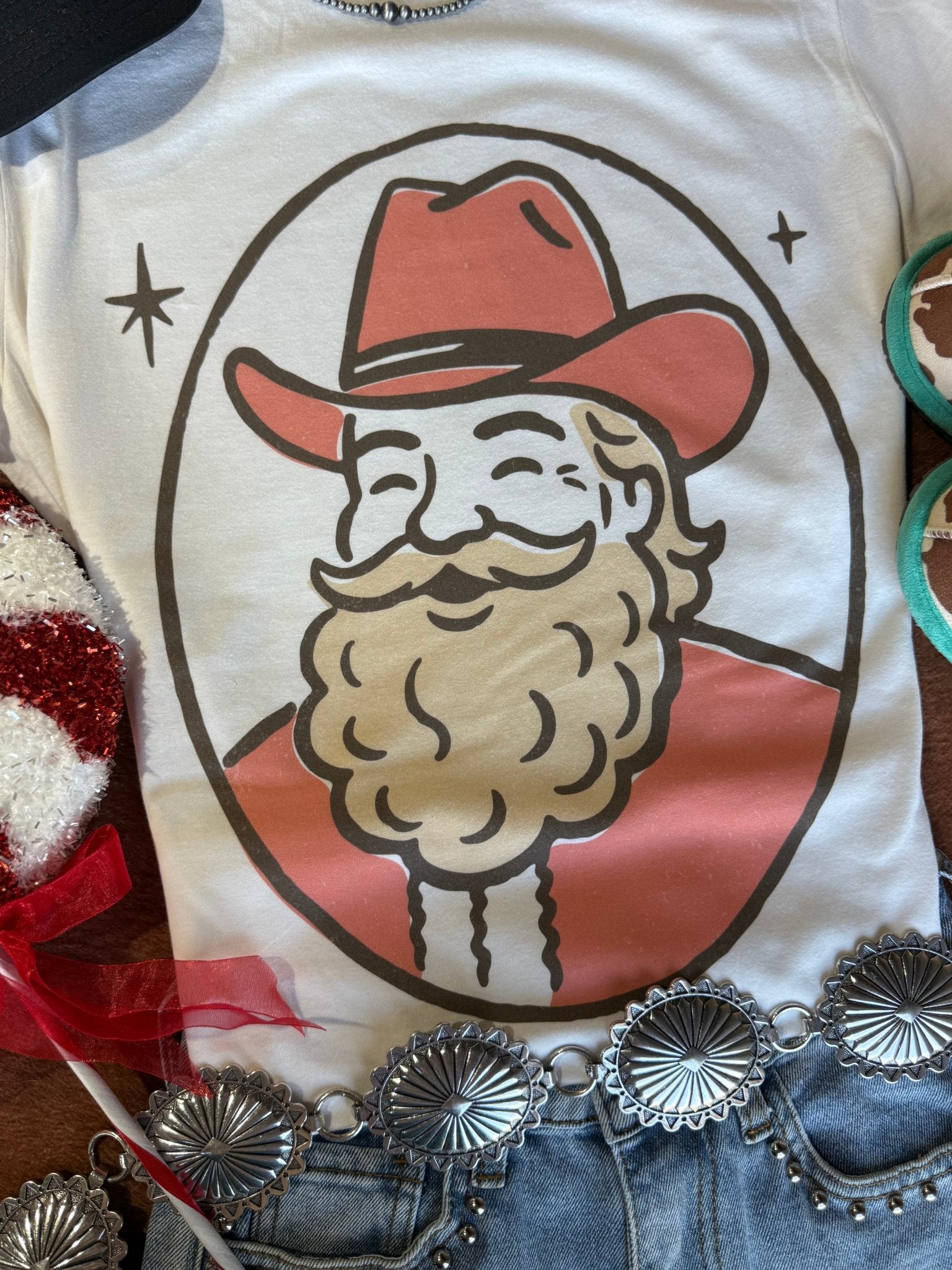 Holly Jolly Santa Graphic TeeNaturalS
