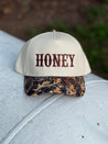 Honey Embroidered Tree Camo Trucker Hat