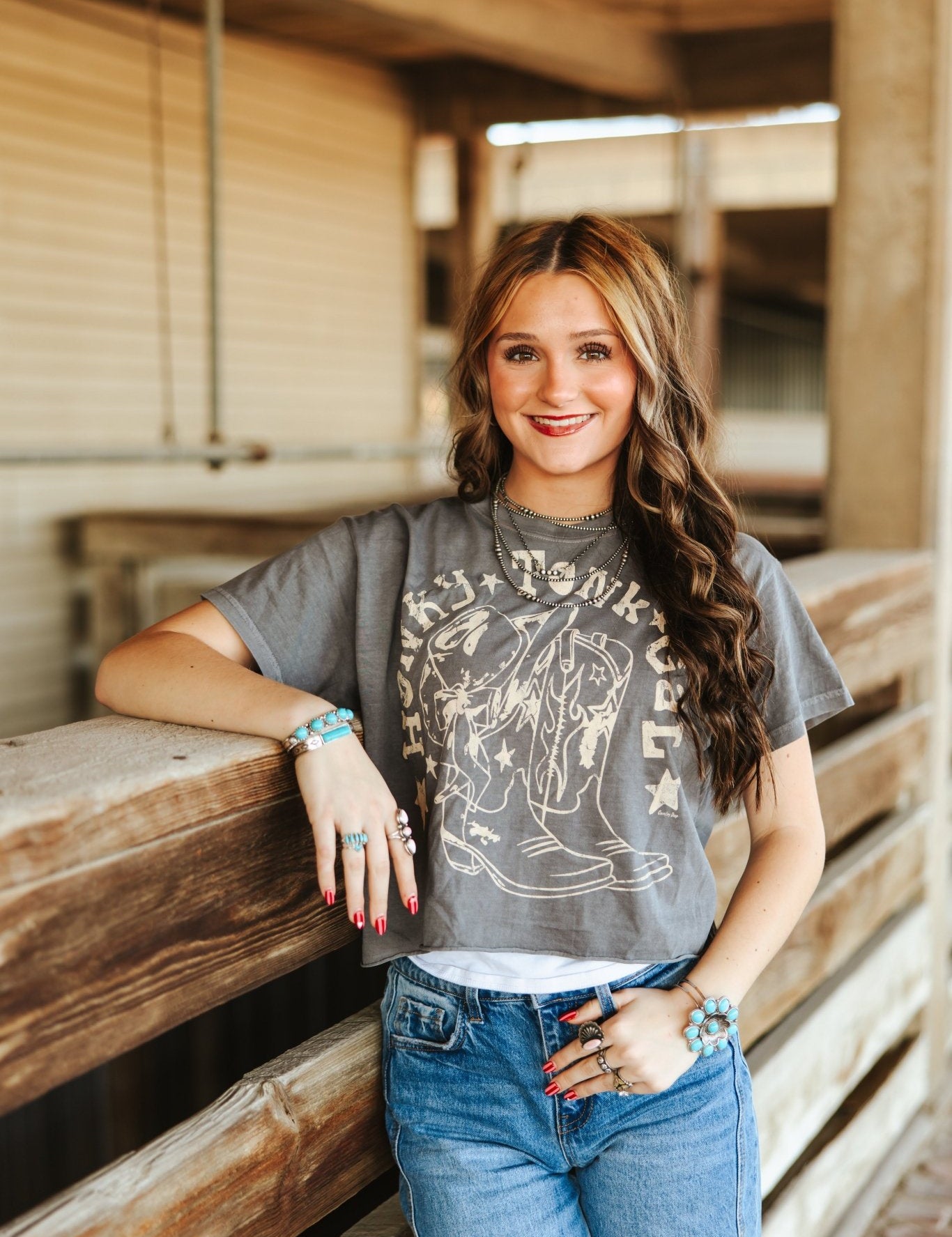 Honky Tonk Gal Relaxed Crop TeeS