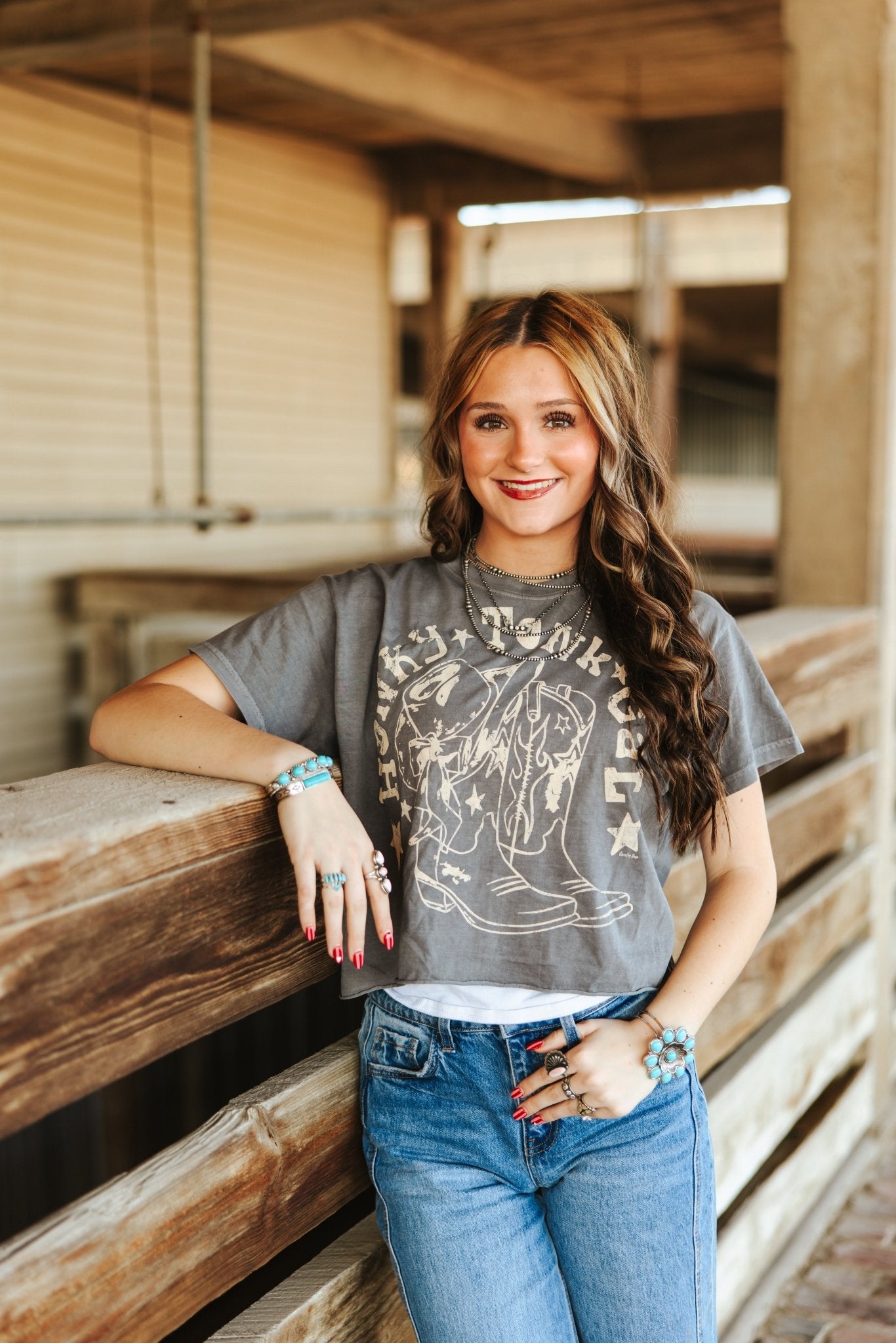 Honky Tonk Gal Relaxed Crop TeeS