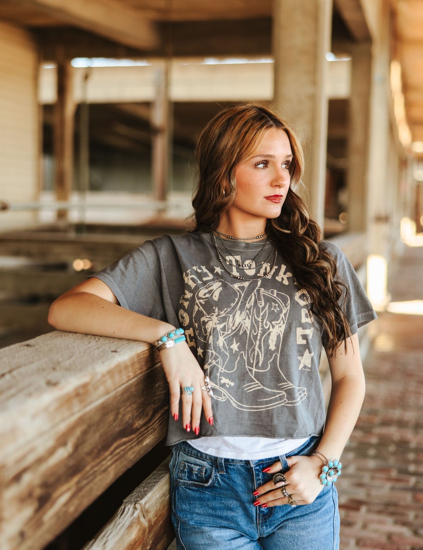 Honky Tonk Gal Relaxed Crop TeeS