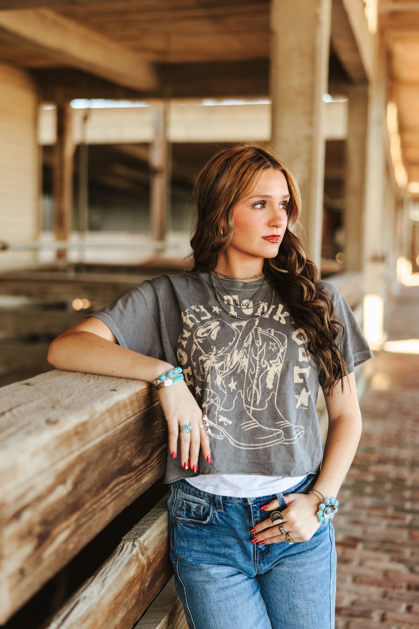 Honky Tonk Gal Relaxed Crop TeeS