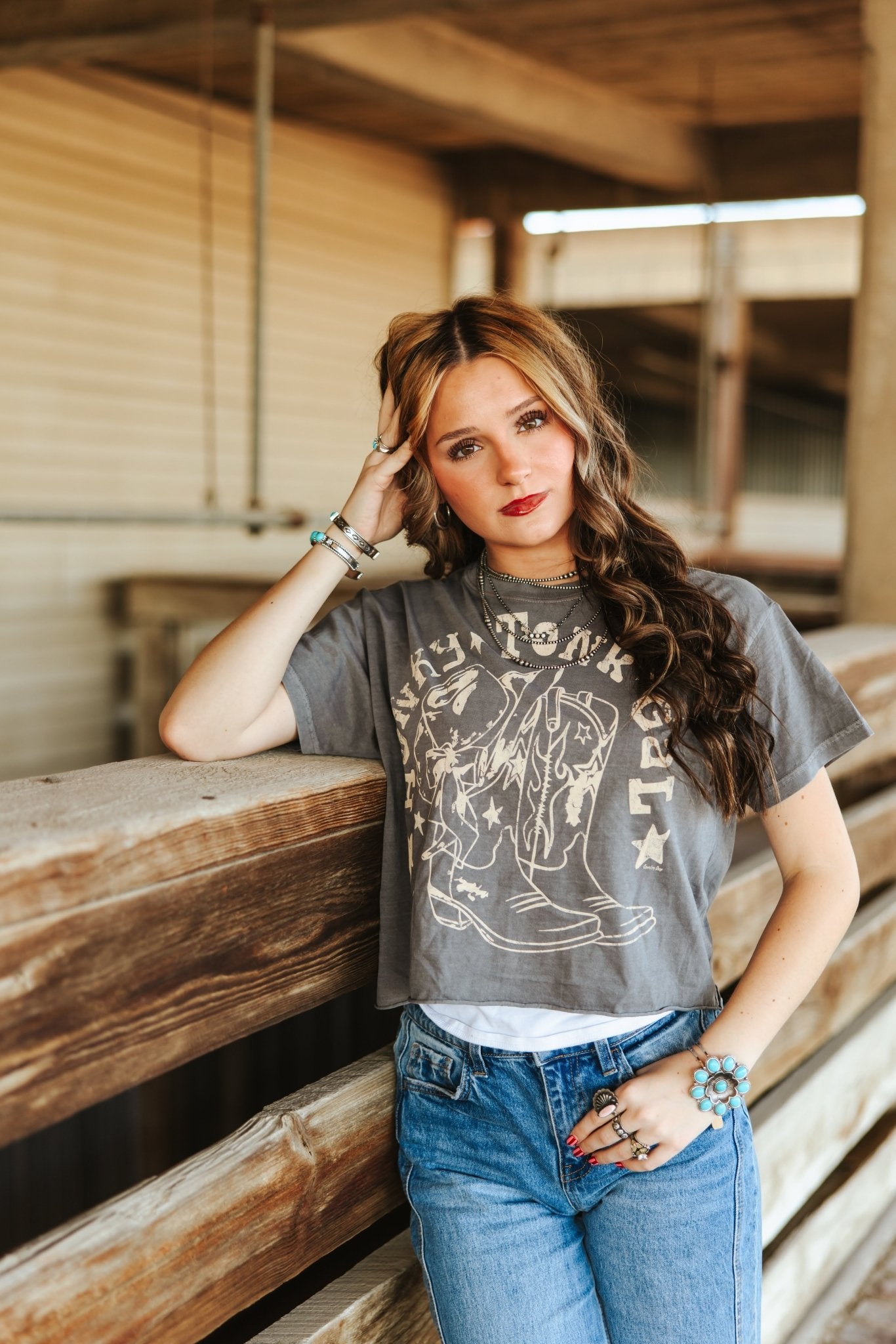 Honky Tonk Gal Relaxed Crop TeeS