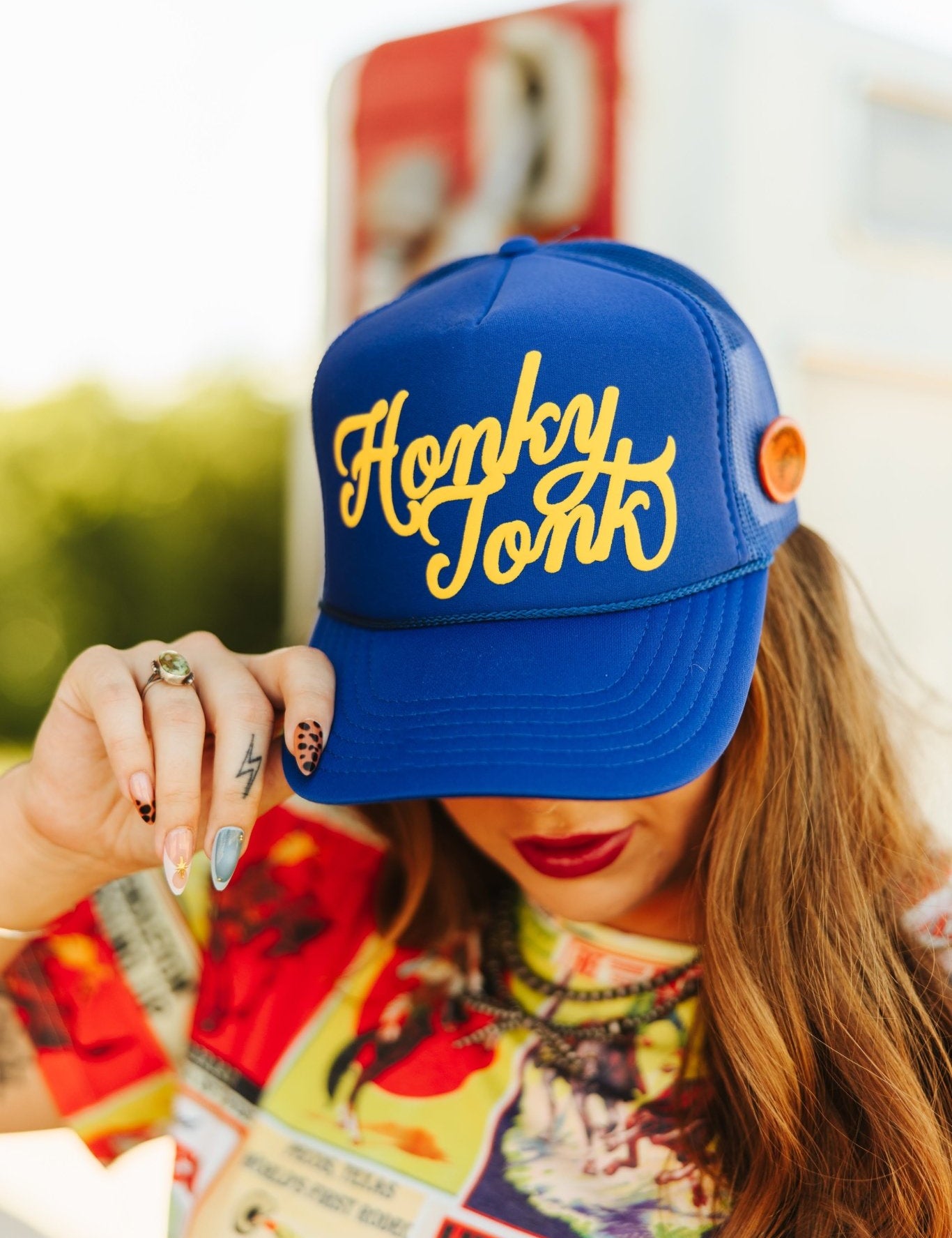 Honky Tonk Puff Print Trucker Hat