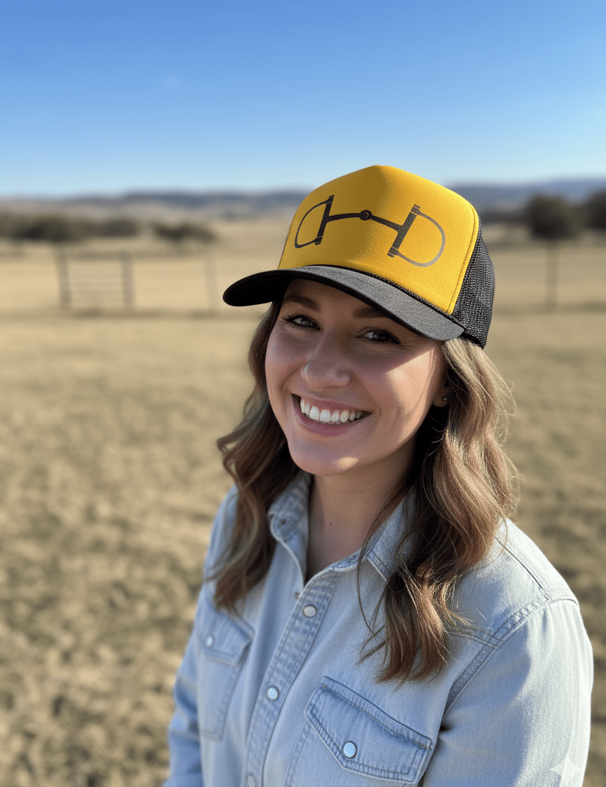 Horse Bit Trucker HatGold & Black