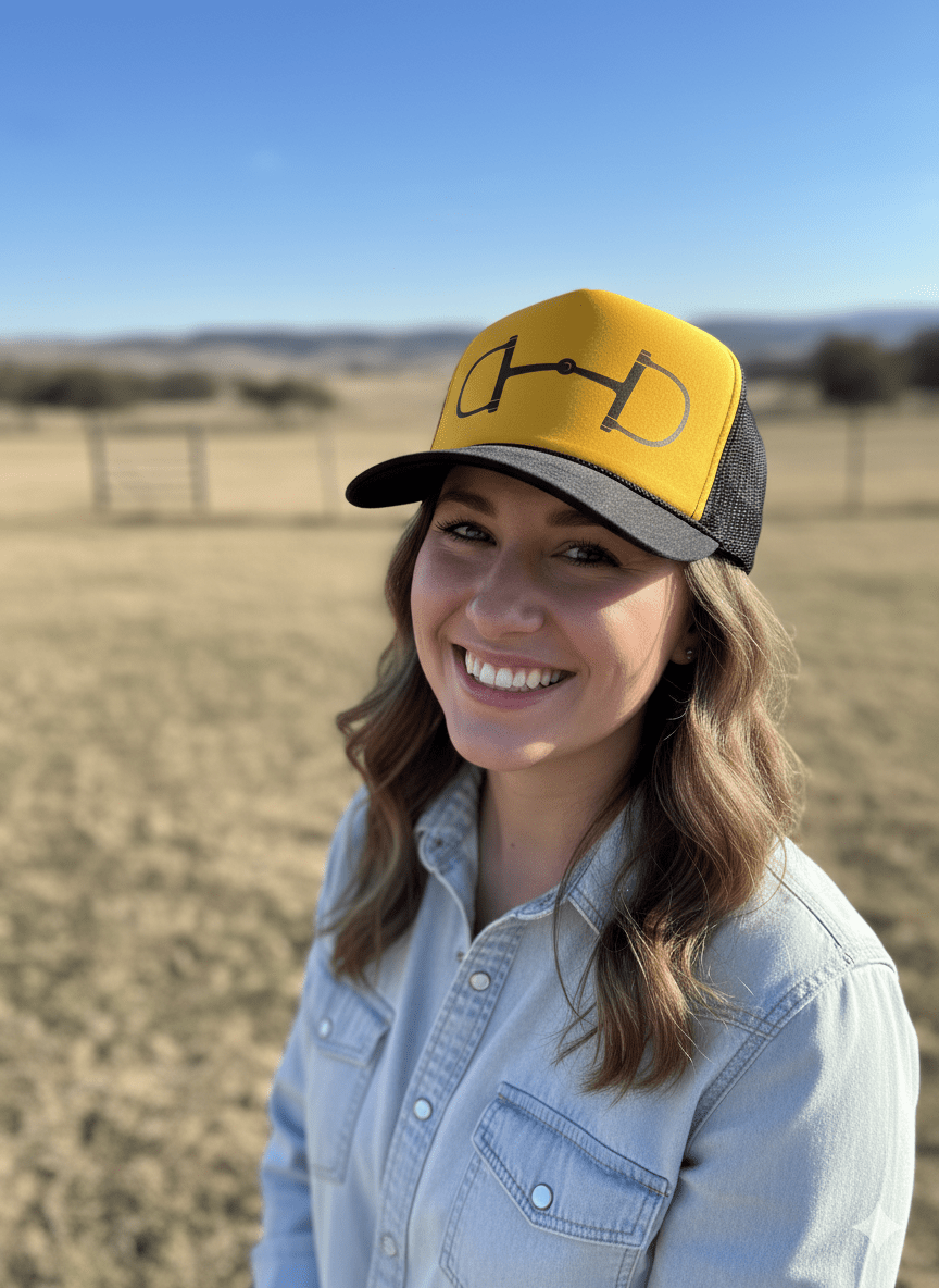 Horse Bit Trucker HatGold & Black
