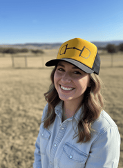 Horse Bit Trucker HatGold & Black