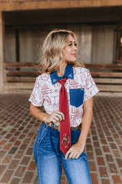 Horse Buckstitch Western Tie