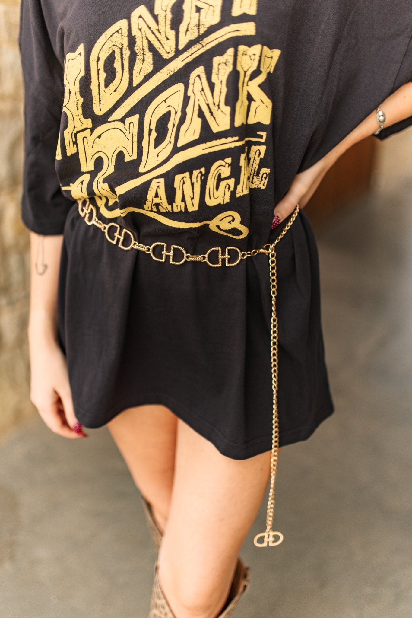 Horse Shoe Gold Chain Belt