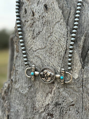 Horsebit Buffalo Coin Beaded Necklace