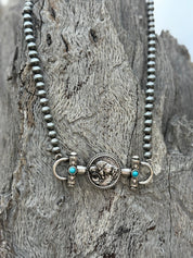 Horsebit Buffalo Coin Beaded Necklace
