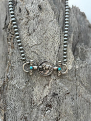 Horsebit Buffalo Coin Beaded Necklace