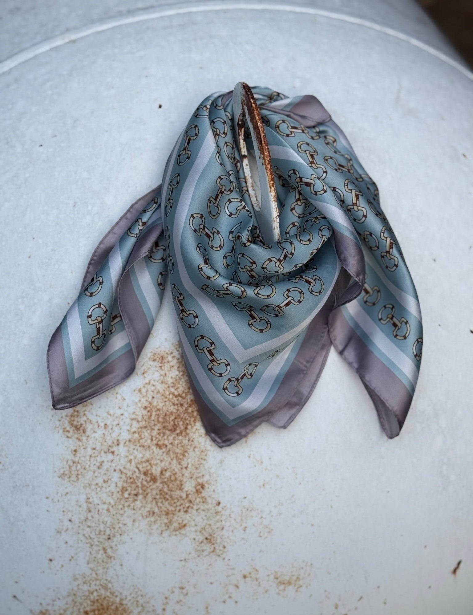 Horsebit Satin Scarf