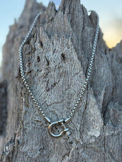 Horseshoe Carabiner Necklace - Silver