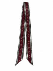 Horseshoe Gingham Twilly Scarf - Maroon