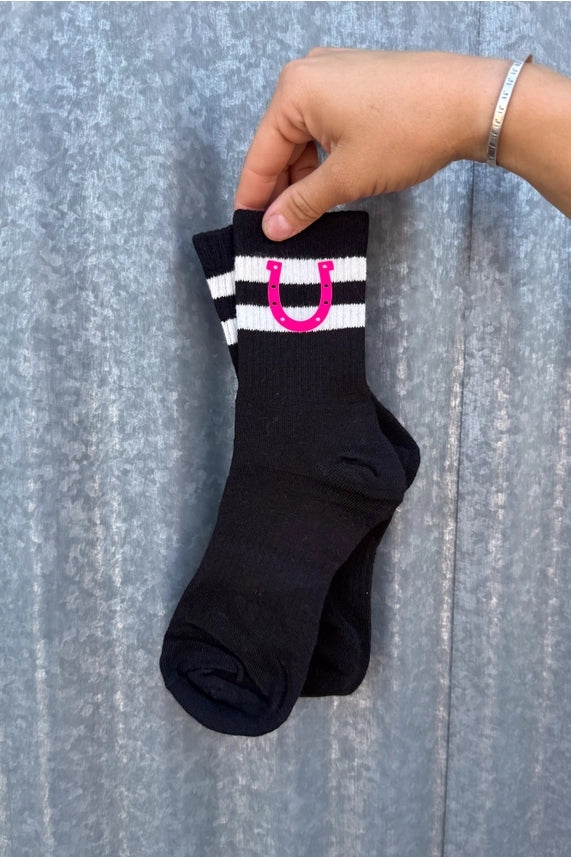 Happy Horseshoe Crew Socks