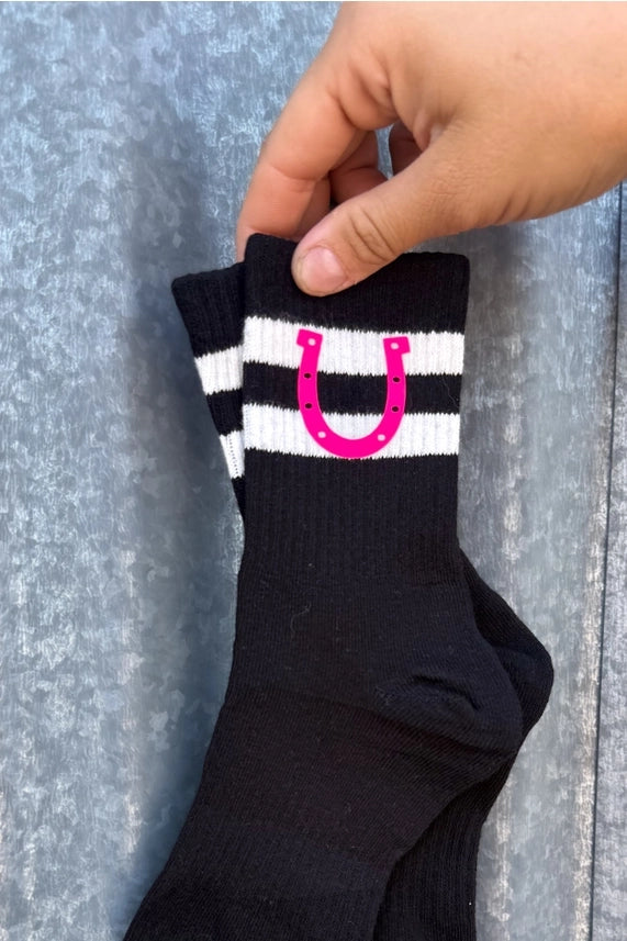 Happy Horseshoe Crew Socks