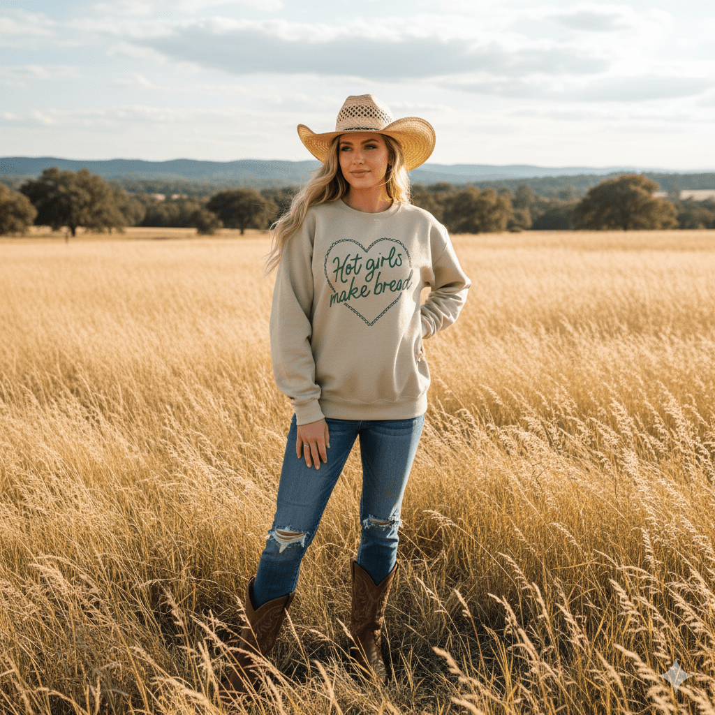 Hot Girls Make Bread Graphic SweatshirtSandS