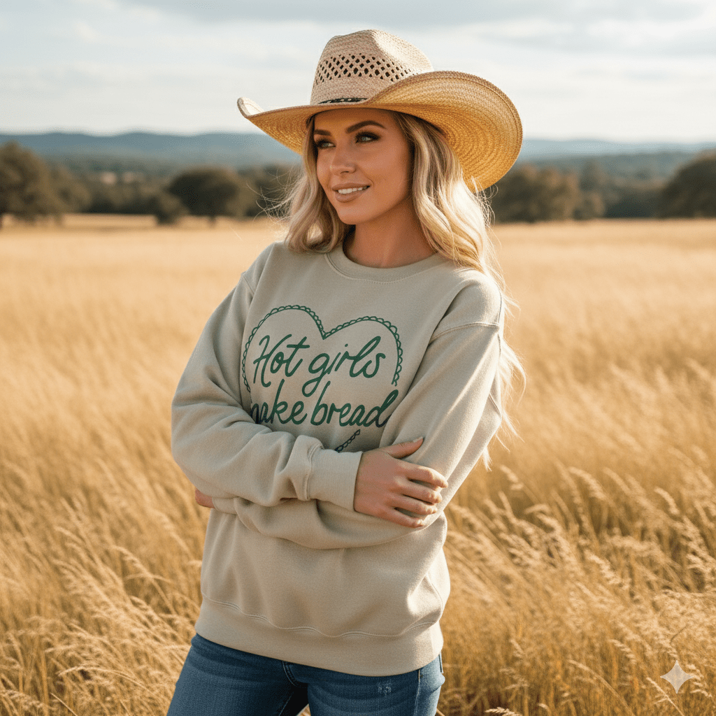 Hot Girls Make Bread Graphic SweatshirtSandS